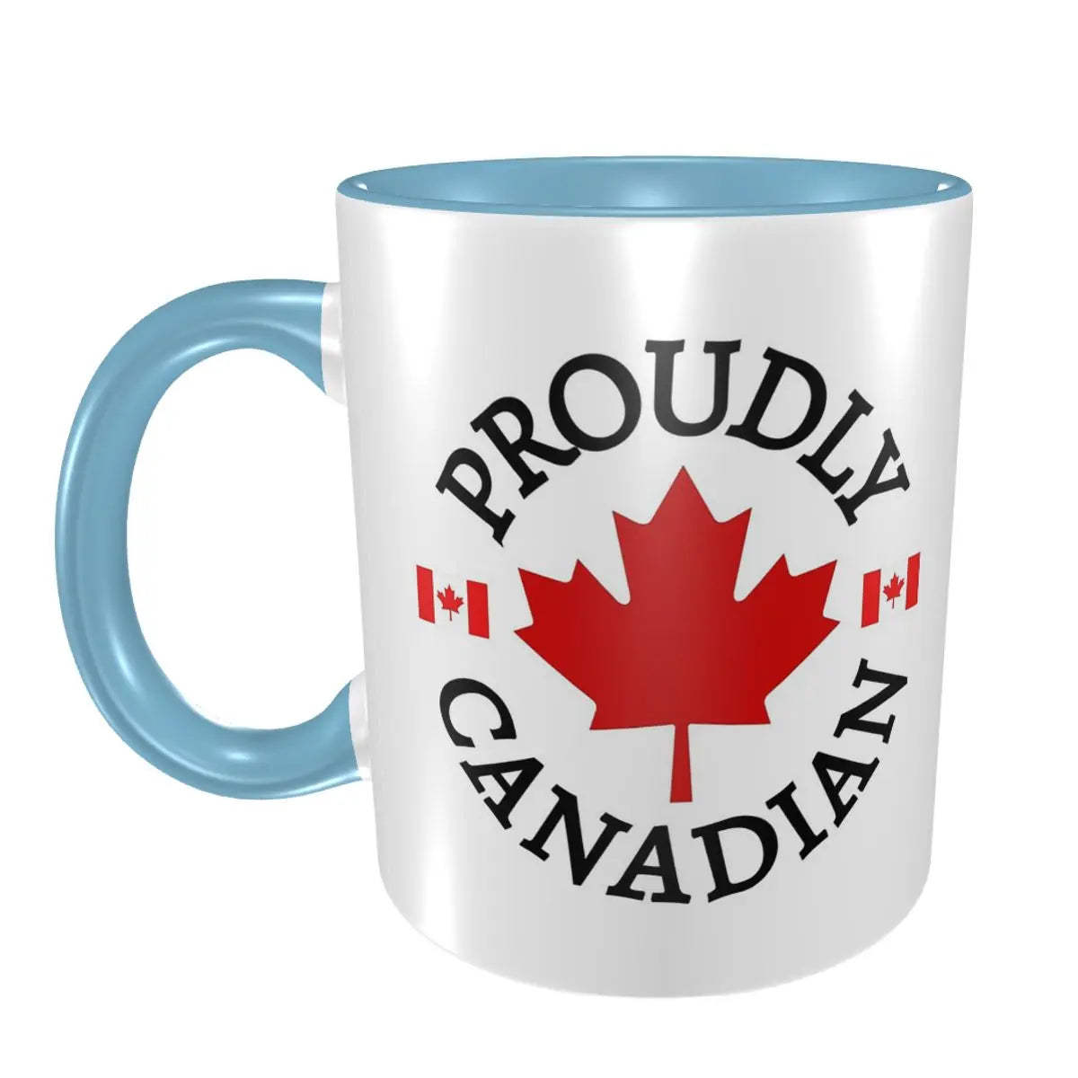 Proudly Canadian Maple Leaf & Flag Mug - Ceramic Coffee Cup Gift