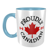 Proudly Canadian Maple Leaf & Flag Mug - Ceramic Coffee Cup Gift