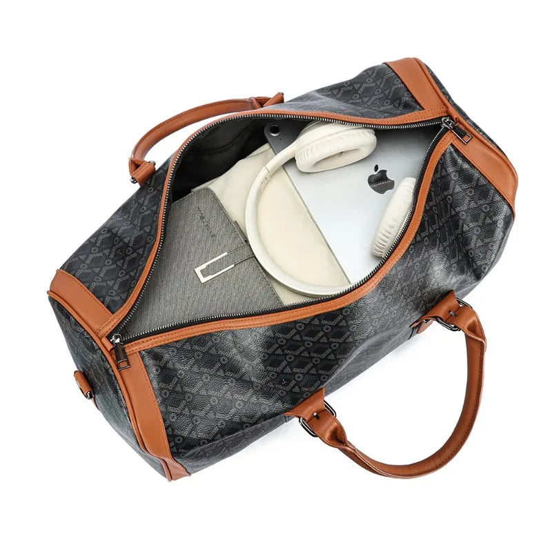 Spacious PU Leather Travel Duffel Bag | OWNLUXE