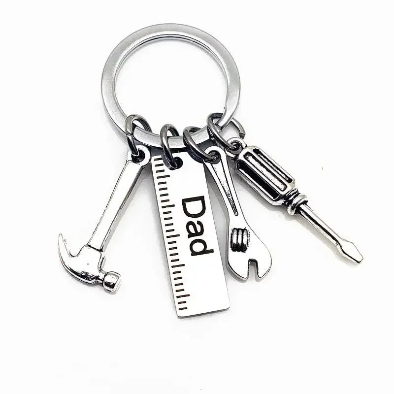 Stainless Steel Dad Keychain Gift with Tool Charms