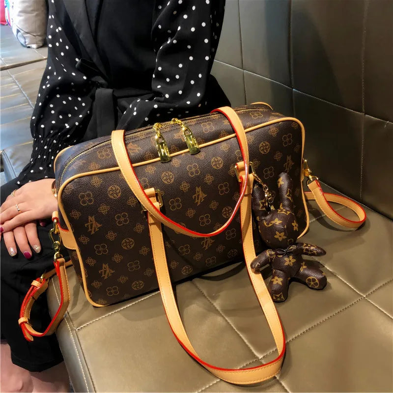 Large Capacity Boston Travel Bag - Minimalist PU Leather Shoulder Bag | OWNLUXE