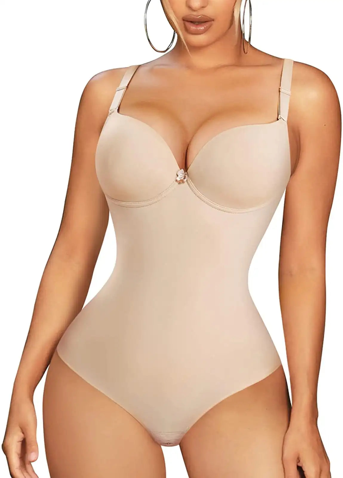 V-Neck Shapewear Bodysuit - Medium Control Tummy Shaper for Women