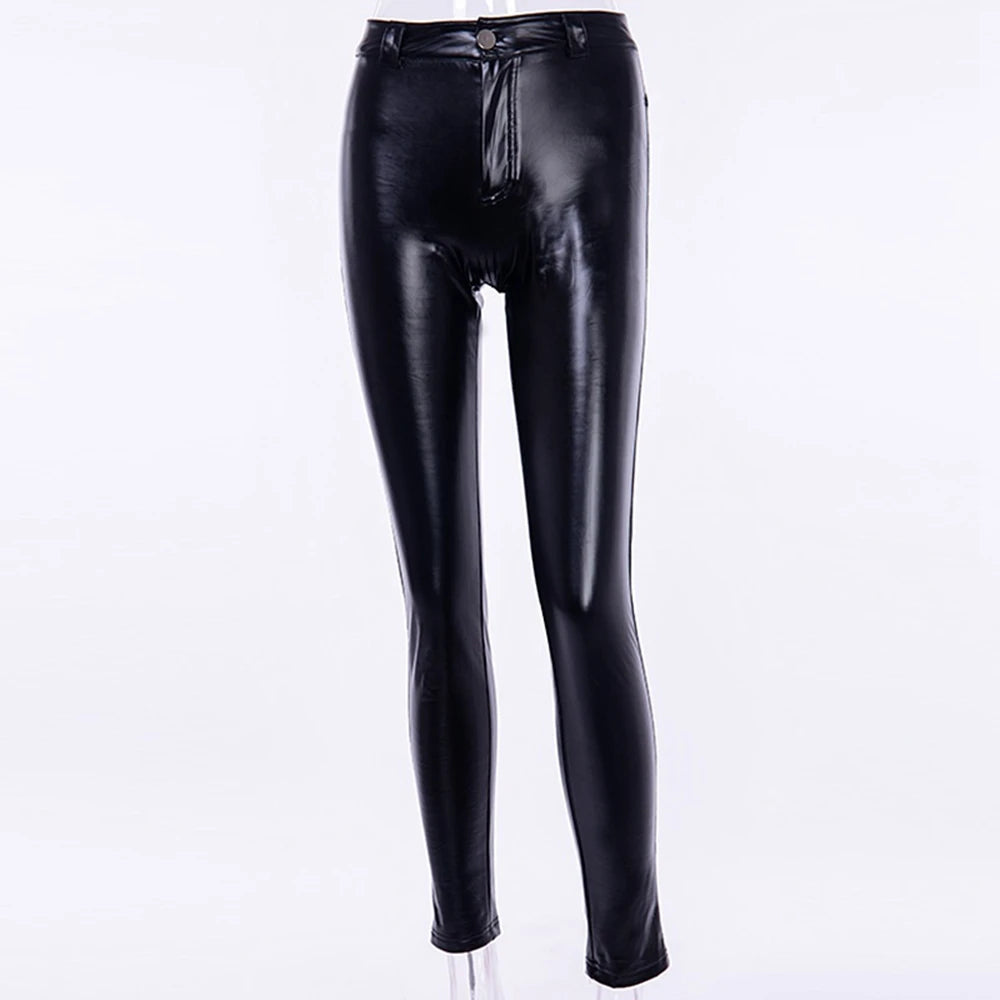 Faux Leather Butt-Lifting High-Waist Running Leggings | OWNLUXE