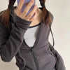 Women's Long-Sleeve Hooded Cropped Hoodie | OWNLUXE