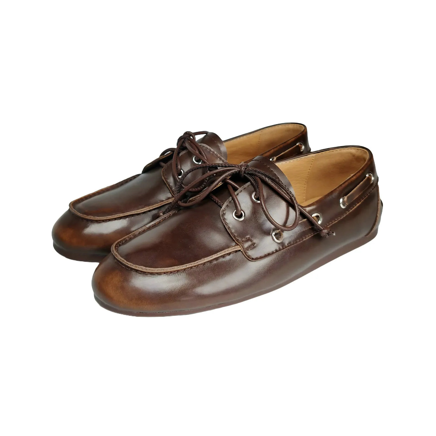 Women's Round Toe Lace Leather Loafers – Shop at OWNLUXE