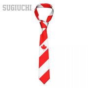 Canada Flag Emblem Neck Tie – Slim Plaid Tie for Wedding, Business & Canada Day