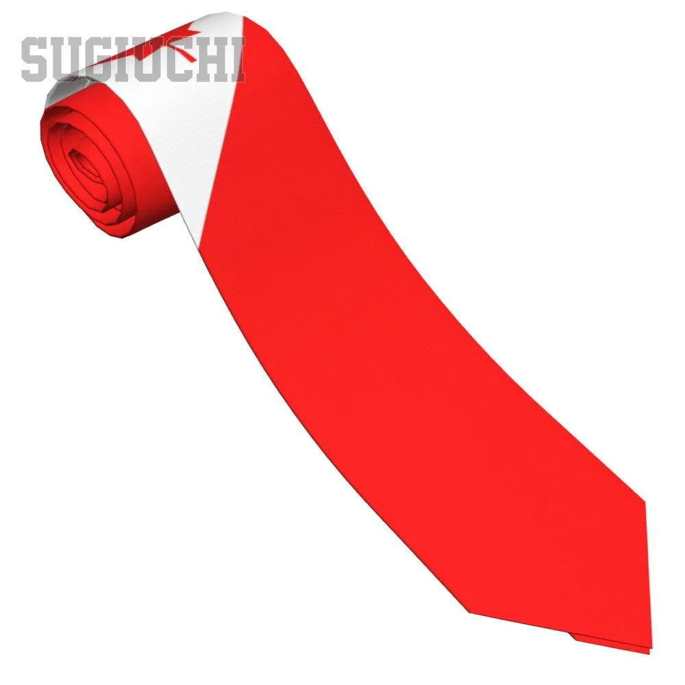 Canada Flag Emblem Neck Tie – Slim Plaid Tie for Wedding, Business & Canada Day