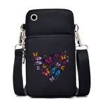 Load image into Gallery viewer, New Butterfly Mobile Phone Bag Women Messenger Bag Hanging Neck Purse Vertical Handbag Watercolor Butterfly Small Crossbody Bag
