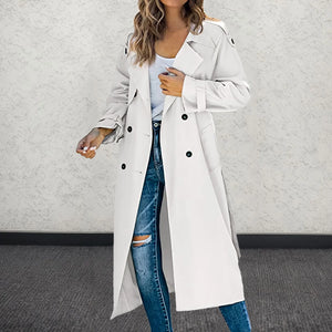 Women's Mid-Length Trench Coat – Casual Versatile Lightweight Jacket