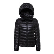 Women Hooded Short Puffer Jackets Arrivals 90 White Duck | OWNLUXE