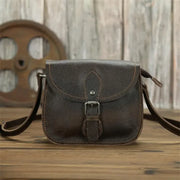 Genuine Cowhide Leather Flap Shoulder Bag - Vintage Crossbody Bag | OWNLUXE