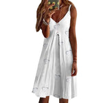 Load image into Gallery viewer, Floral Fit &amp; Flare Knee-Length Casual Dress – V-Neck, Sleeveless, Pullover Style
