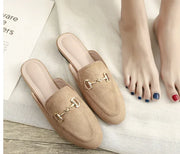 Women’s Chain Detail Flat Mules – Closed Toe Slides