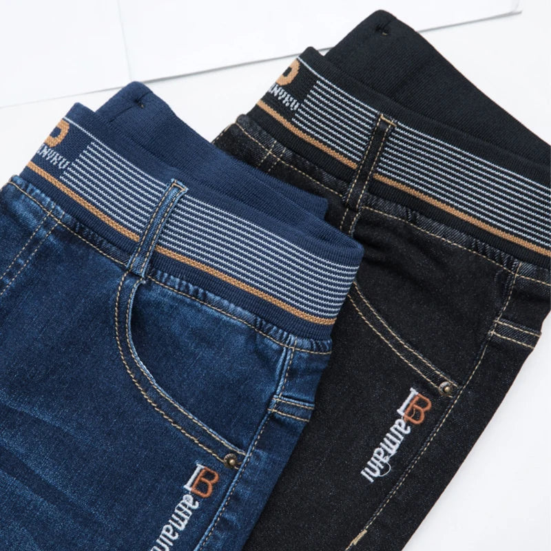 High-Waist Pencil Jeans – Stretch Denim (Dark Blue Style 1) | OWNLUXE