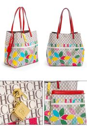CH Women's Printed Handbag - Large Capacity Commuter Bag