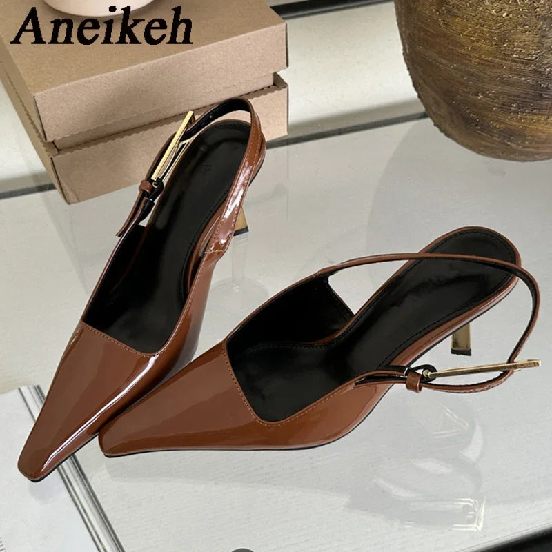Women's High Heel Pumps (Wine Red) | OWNLUXE