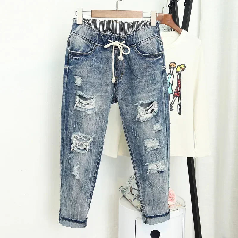 High-Waist Extended-Size Relaxed-Fit Vintage Jeans | OWNLUXE