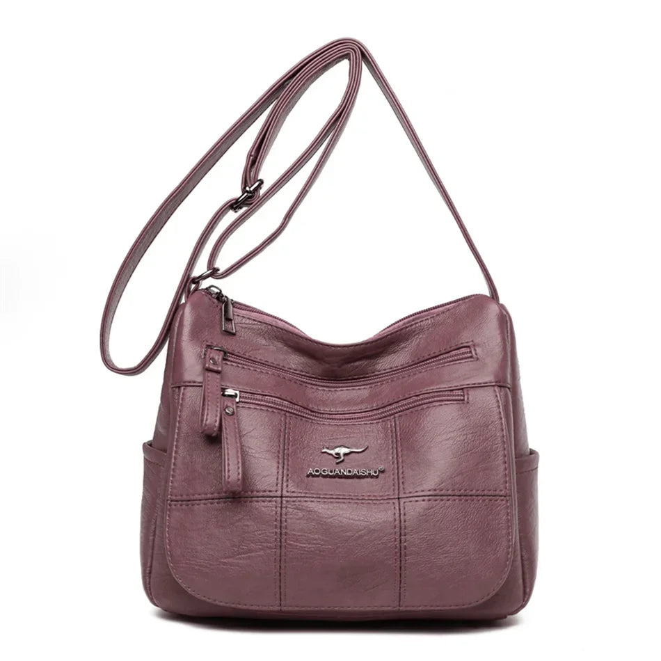Multi-Pocket Leather Crossbody Bag | OWNLUXE
