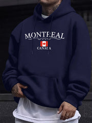Montreal Canada Letter Print Sweatshirt – Casual Warm Hoodie Pullover | OWNLUXE