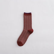 1 Pair Women Socks Spring Autumn Retro Style Men Couple Cotton Socks Flower Stripe Plaid Pattern Solid Colorful Socks EUR 37-43
