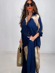 Fashion Loose Printed Long Sleeve Set Women's Pants | OWNLUXE
