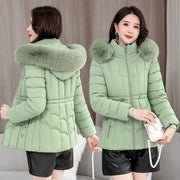 Women's Hooded Puffer Jacket (Light Green) | OWNLUXE