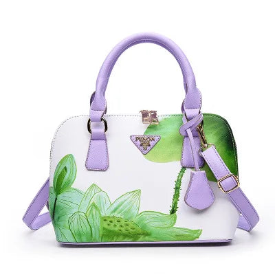Fashion Elegant Shell Bag – Women's Flower Printing Tote Shoulder Crossbody