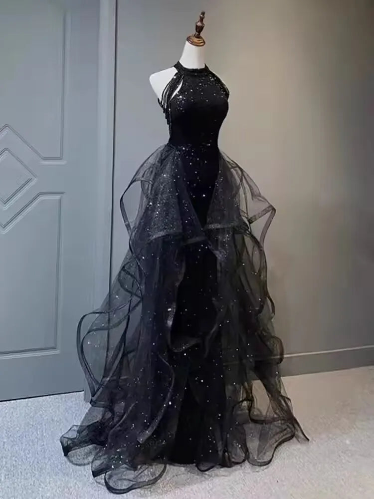 Sparking Navy Blue Evening Dress | OWNLUXE