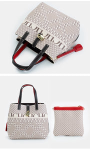 CH Luxury Brand Tote Bag - Italian Letter Print with Lock Design