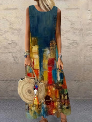 Round-Neck Maxi Dress | OWNLUXE