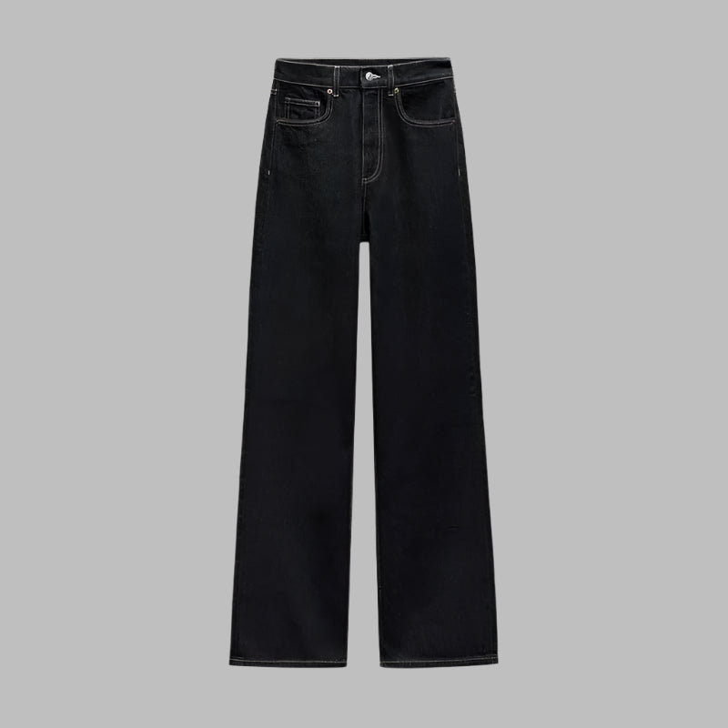 Denim-Look Belted Jacket & Skinny Pants Set - Two-Piece for Women