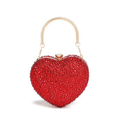 Luxury Diamond Inlay Heart Shape Crystal Clutch Purse | OWNLUXE