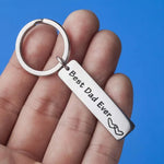 Load image into Gallery viewer, Father&#39;s Day Gift Best Dad Ever Keychain Stainless Steel Long Strip Engraved Unique Keyring Pendant Accessories Decor Ornament
