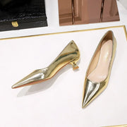 Women's Pointed Toe Leather Pumps (Champagne) – Shop at OWNLUXE