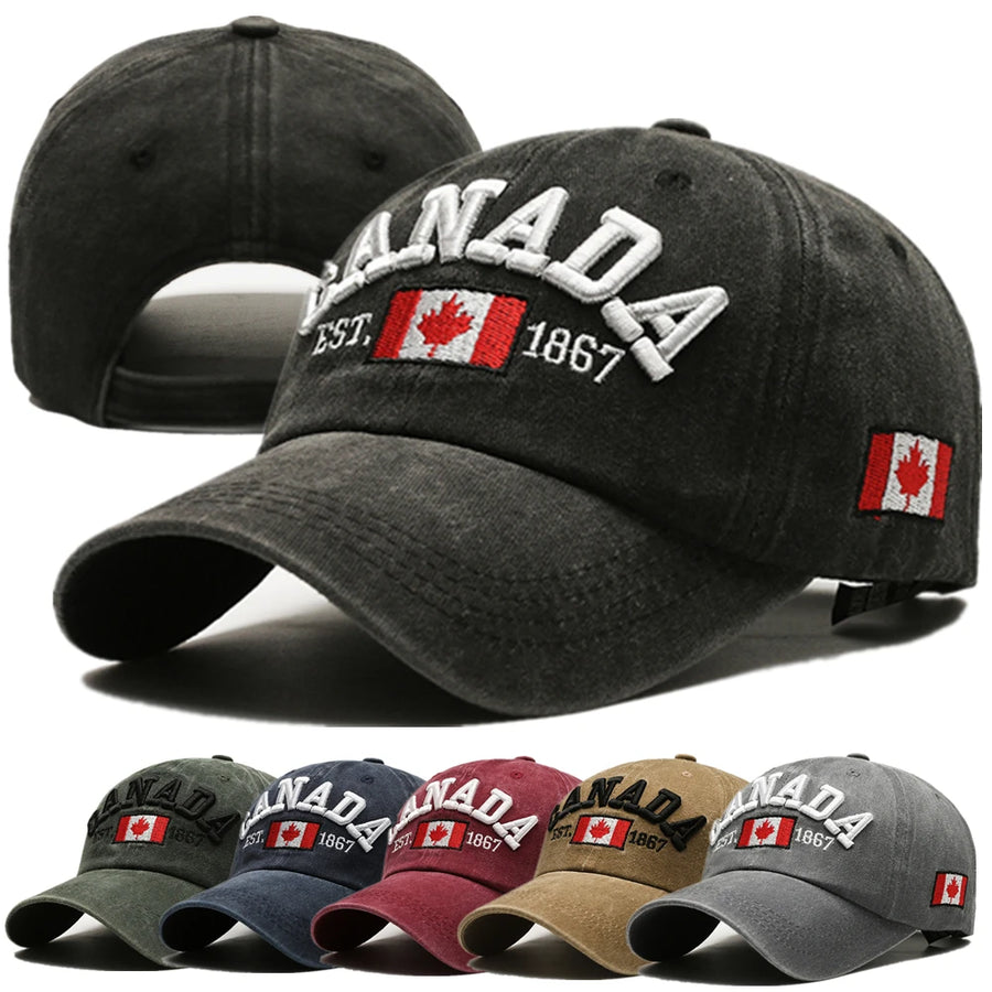 Vintage Canada Baseball Cap - Washed Cotton Adjustable Unisex Hat