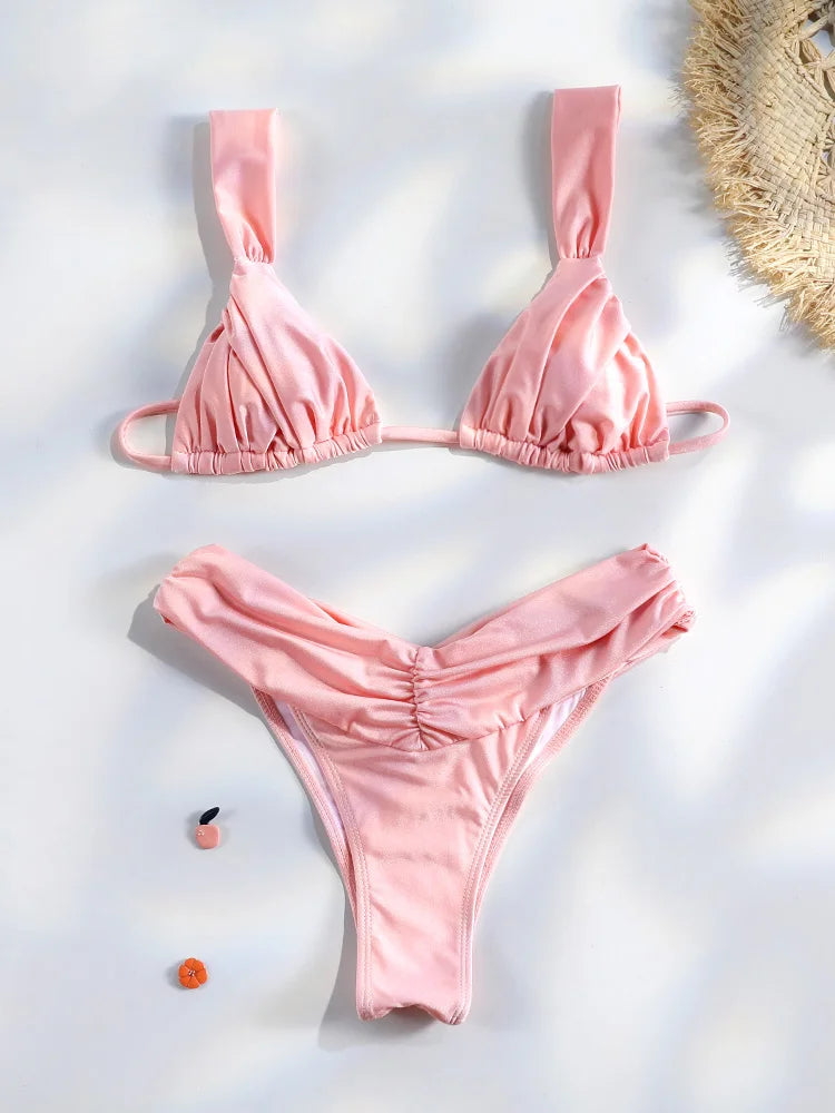 Women's Folds Set Bikini | OWNLUXE