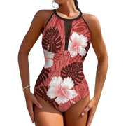 High-Waist Push-Up Printed Backless One-Piece Swimsuit | OWNLUXE