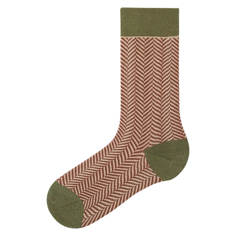 1 Pair Women Socks Spring Autumn Retro Style Men Couple Cotton Socks Flower Stripe Plaid Pattern Solid Colorful Socks EUR 37-43