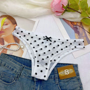 3-Piece Polka Dot Mesh Bikini Brief Set | OWNLUXE