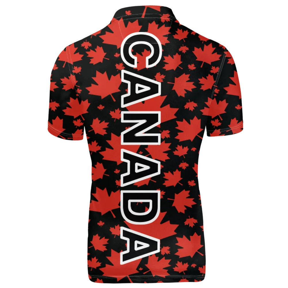 🍁 Men's Printed Short-Sleeve Shirt – Casual Style with Canada Pride | Chemise imprimée à manches courtes pour homme – Style décontracté aux couleurs du Canada