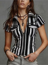 Women's Short Sleeve Denim Top | OWNLUXE