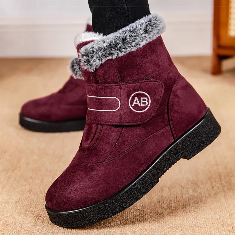 Warm Fur Ankle Boots - Women's Elegant Winter Snow Booties