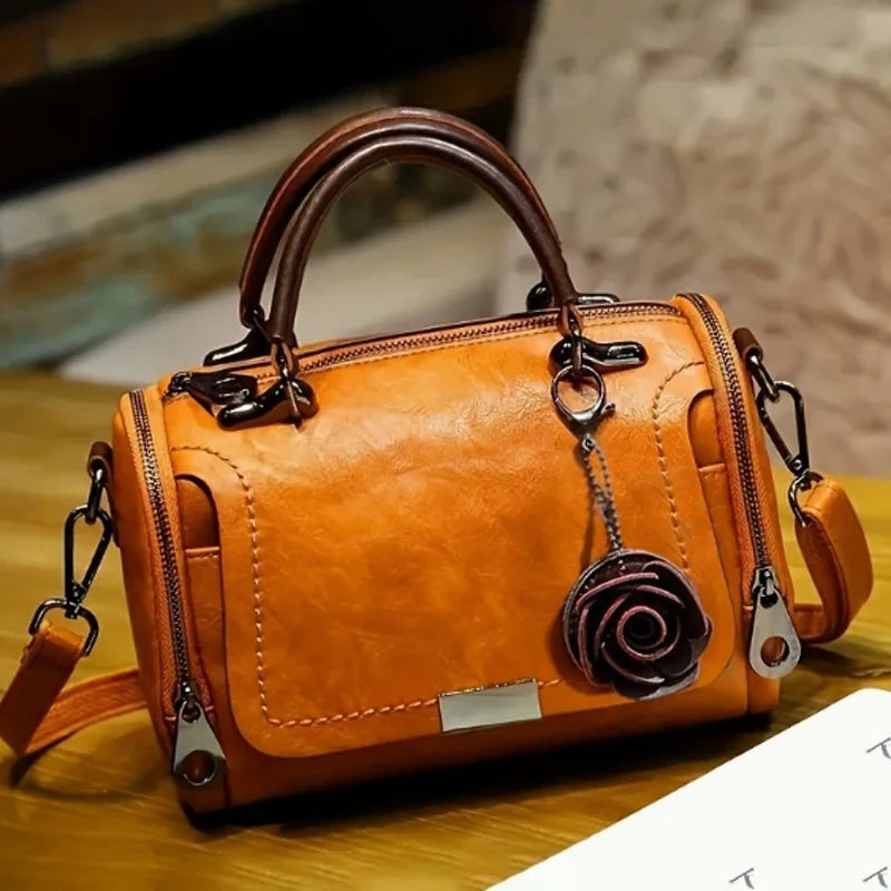 Floral Soft Boston Handbag – Lightweight Everyday Bag