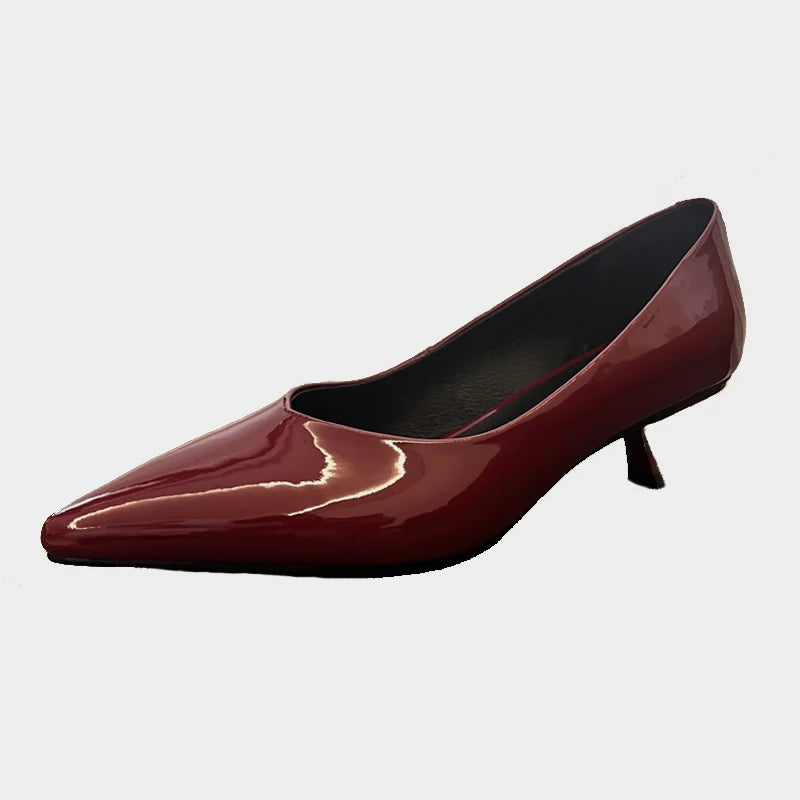 Women's Pointed Toe Leather Vintage Pumps – Shop at OWNLUXE