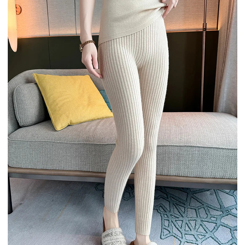 Cashmere Leggings – 100% Merino Wool High Waist