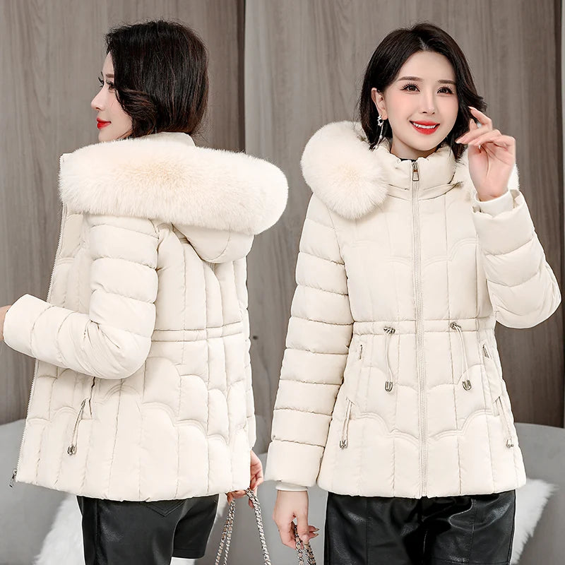 Women's Hooded Puffer Jacket (Light Green) | OWNLUXE