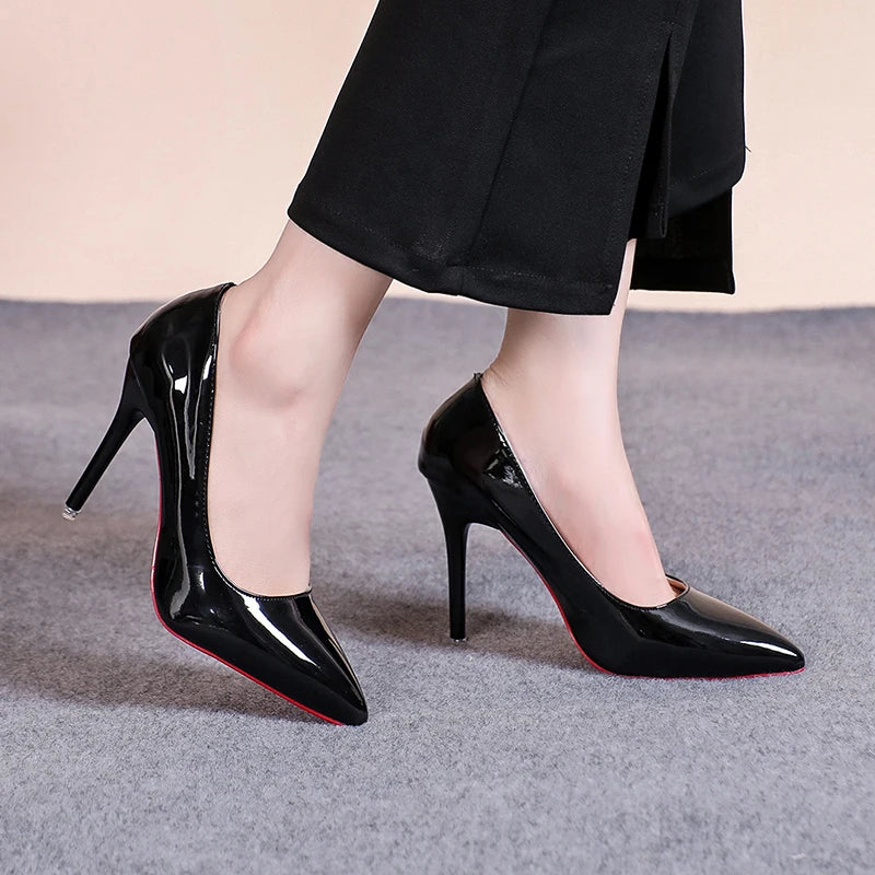 Pointed Toe Stiletto Leather Pumps | OWNLUXE