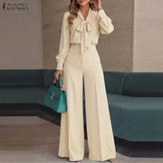 Women's Wide Leg Long Sleeve Pants | OWNLUXE