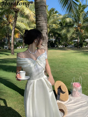 Midi Bow A-Line Dress | OWNLUXE