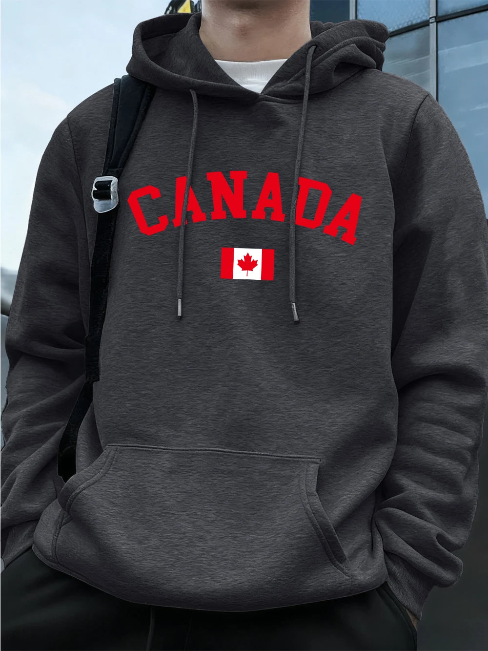 Canada Flag Print Hoodie – Men's Loose Fleece Sweatshirt Street Style | OWNLUXE